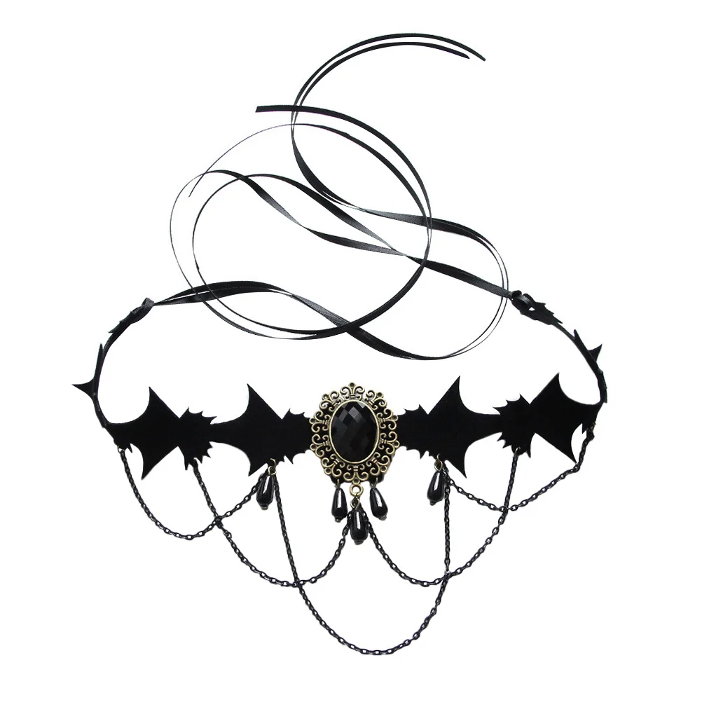 Черное винтажное готическое колье-колье, аксессуар для костюма на Хэллоуин, элегантное ожерелье с подвеской из черной ленты, ювелирные изделия 
Черное винтажное готическое колье-колье, аксессуар для костюма на Хэллоуин, элегантное ожерелье с подвеской из черной ленты, ювелирные изделия