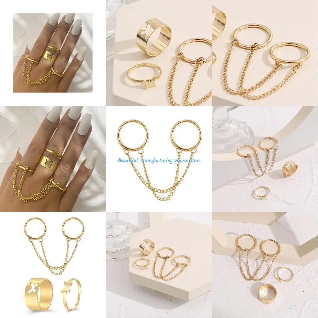 E56A Cosplay Costume Chain for Butterfly Rings with Chains Gifts for Anniversary Valentine's Day Unique Design Anniversary Ri
E56A Cosplay Costume Chain for Butterfly Rings with Chains Gifts for Anniversary Valentine's Day Unique Design Anniversary Ri