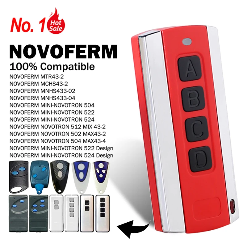 Новый пульт дистанционного управления гаражом/воротами NOVOFERM NOVOTRON 502 504 522 524 512 MAX43-2 MNHS433-02 MNHS433-04 MTR43-2 MCHS43-2 433,92 МГц
Новый пульт дистанционного управления гаражом/воротами NOVOFERM NOVOTRON 502 504 522 524 512 MAX43-2 MNHS433-02 MNHS433-04 MTR43-2 MCHS43-2 433,92 МГц