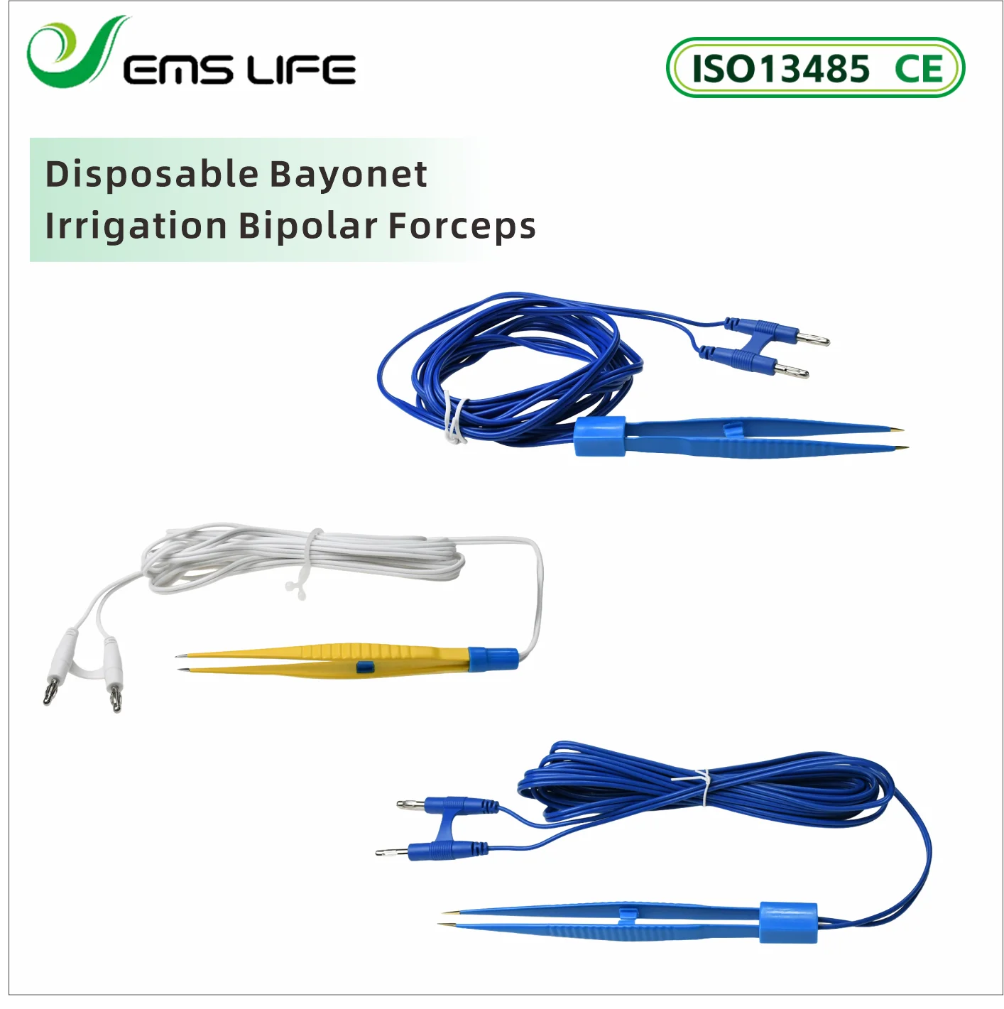 Disposable Bipolar Forceps Straight 130mm 160mm 185mm Length with Double 4.0MM Connector Emslife EMW-13005W General Surgery Use
Disposable Bipolar Forceps Straight 130mm 160mm 185mm Length with Double 4.0MM Connector Emslife EMW-13005W General Surgery Use