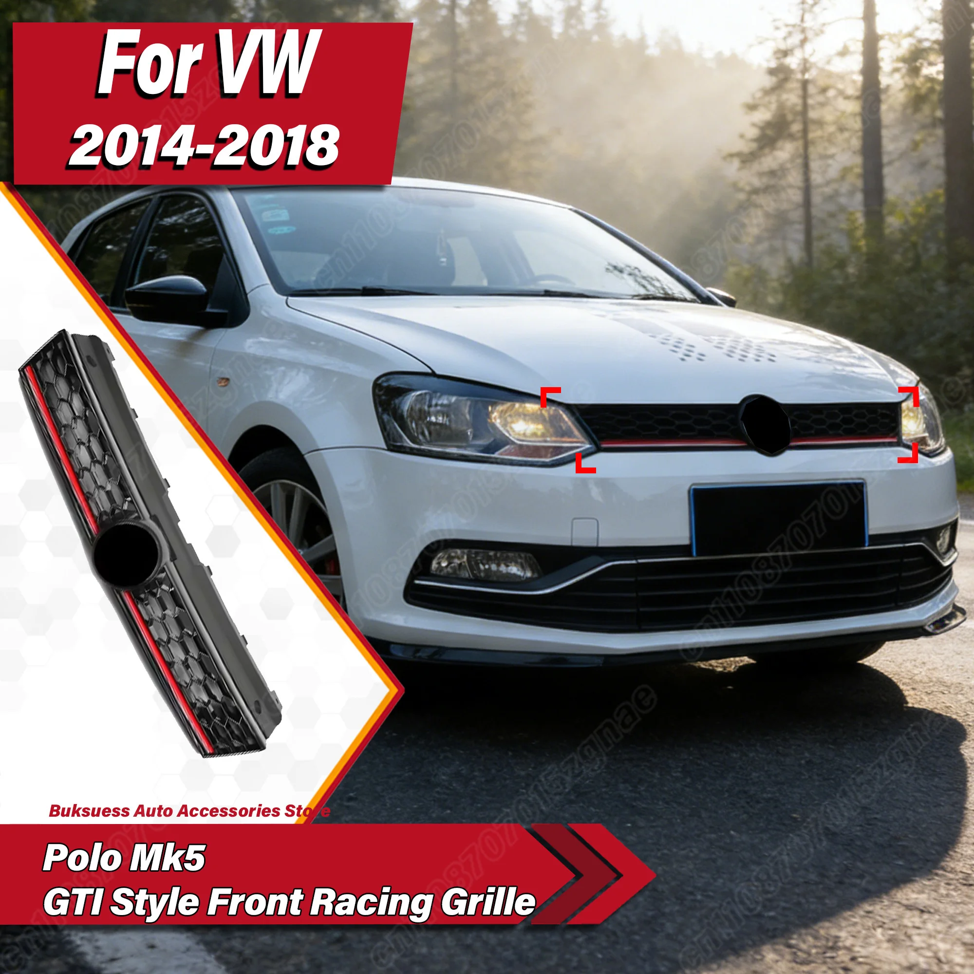 For VW Polo Mk5 2014 2015 2016 2017 2018 Auto GTI Style Front Racing Grille Car Radiator Protective Cover Body Modification Kit
For VW Polo Mk5 2014 2015 2016 2017 2018 Auto GTI Style Front Racing Grille Car Radiator Protective Cover Body Modification Kit