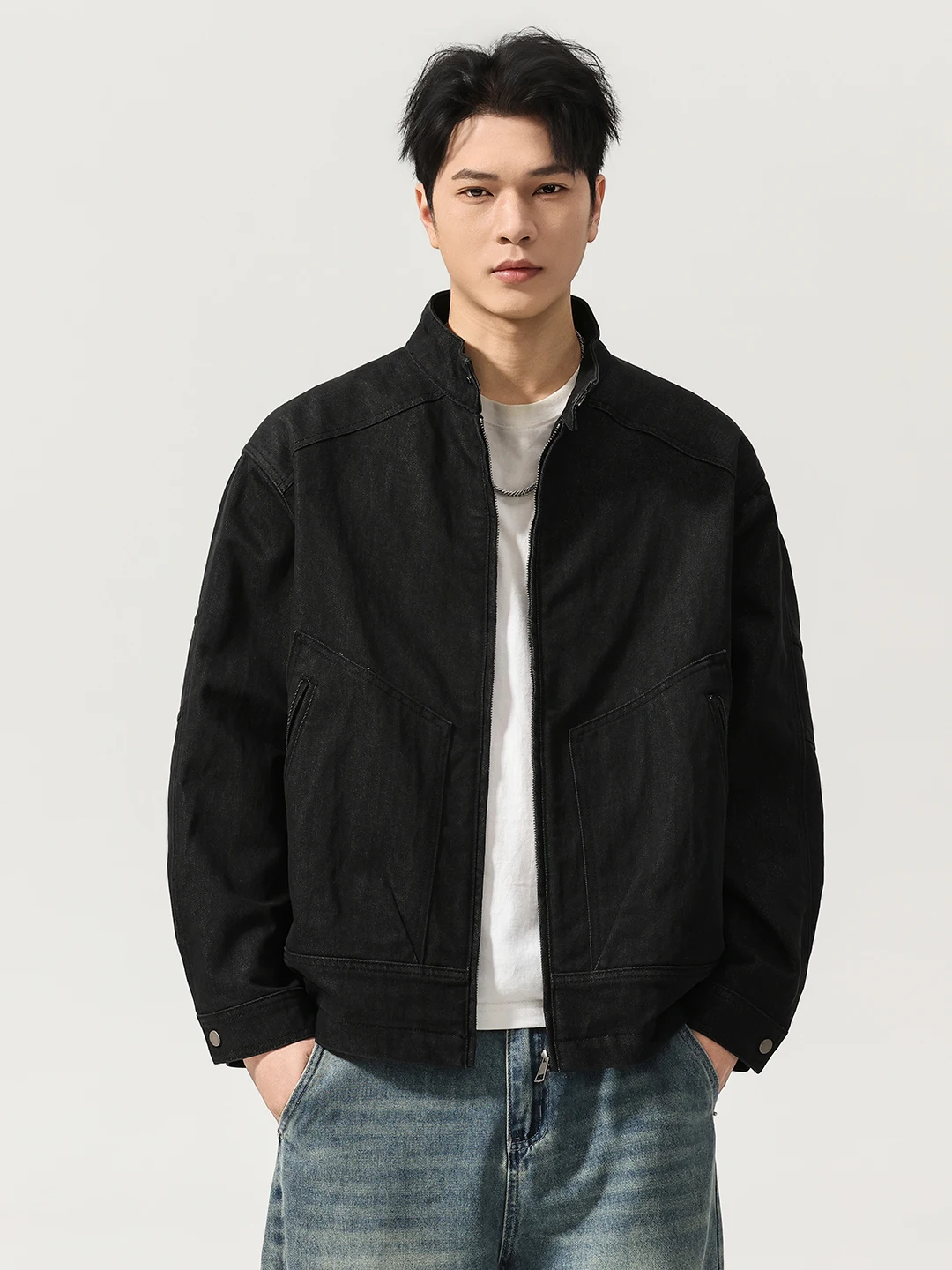 American High-End Active Dye Motorcycle Stand Collar Jeans Jaet Men's Loose Workwear Jaet Cotton Polyester Blend Long Sle...
American High-End Active Dye Motorcycle Stand Collar Jeans Jaet Men's Loose Workwear Jaet Cotton Polyester Blend Long Sle...