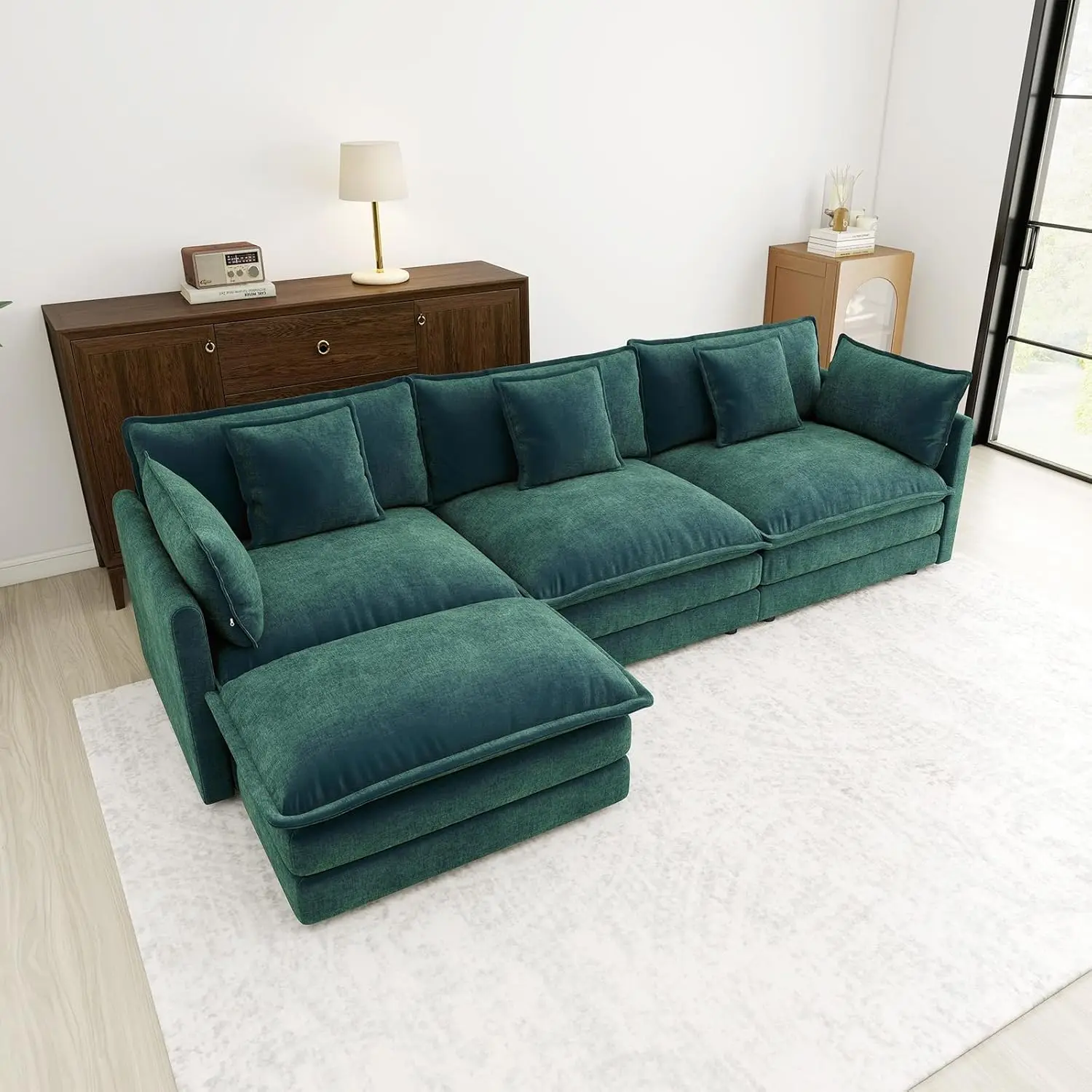 111 5 Green Modular Sectional Sofa 3 Seater Large Sectional Couches for Living Room Chenille Fabric Oversized Cloud Couch
111 5 Green Modular Sectional Sofa 3 Seater Large Sectional Couches for Living Room Chenille Fabric Oversized Cloud Couch