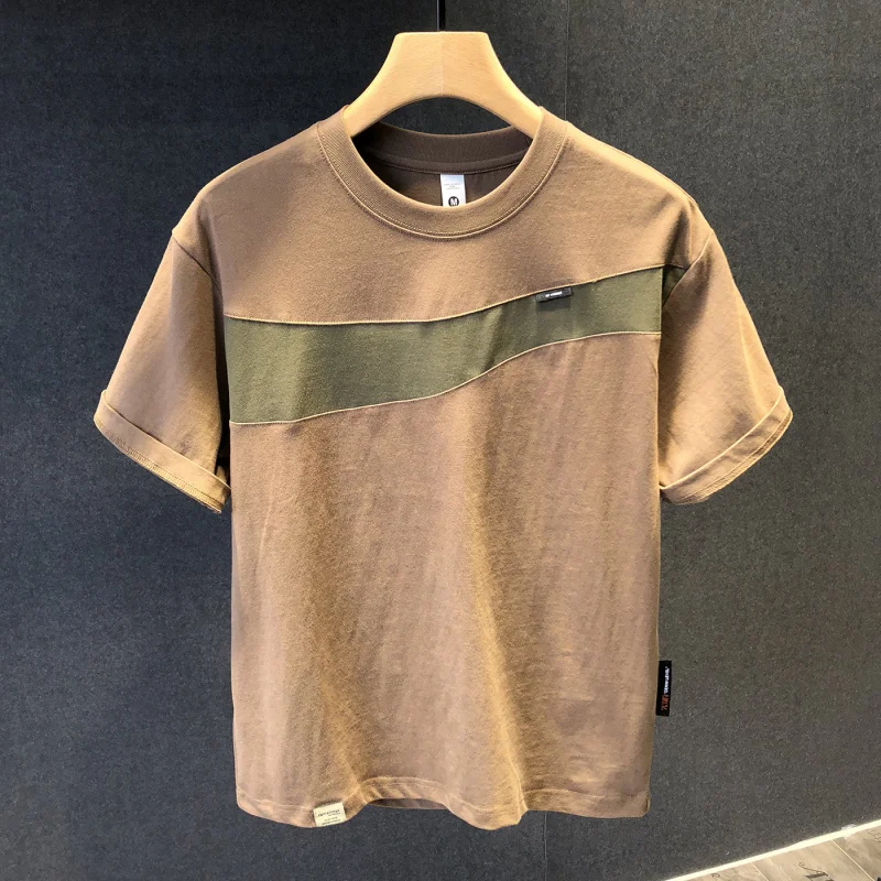 2025 summer new short sleeved T-shirt for men, loose contrasting color splicing trendy brand casual versatile round neck top
2025 summer new short sleeved T-shirt for men, loose contrasting color splicing trendy brand casual versatile round neck top