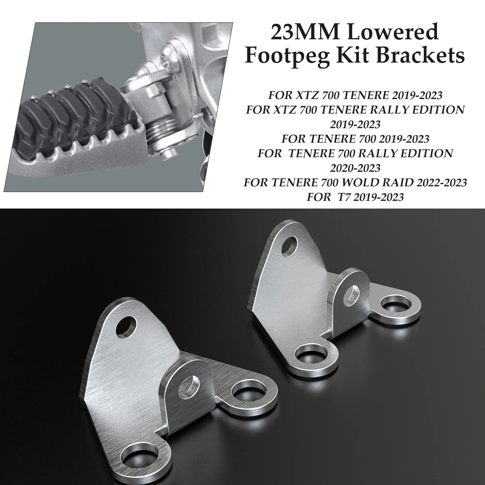 Tenere 700 Motorcycle 23MM Lowered Footpeg Kit Brackets FOR YAMAHA TENERE 700 RALLY EDITION /WOLD RAID T7 2019 2020 2021- 2023
Tenere 700 Motorcycle 23MM Lowered Footpeg Kit Brackets FOR YAMAHA TENERE 700 RALLY EDITION /WOLD RAID T7 2019 2020 2021- 2023