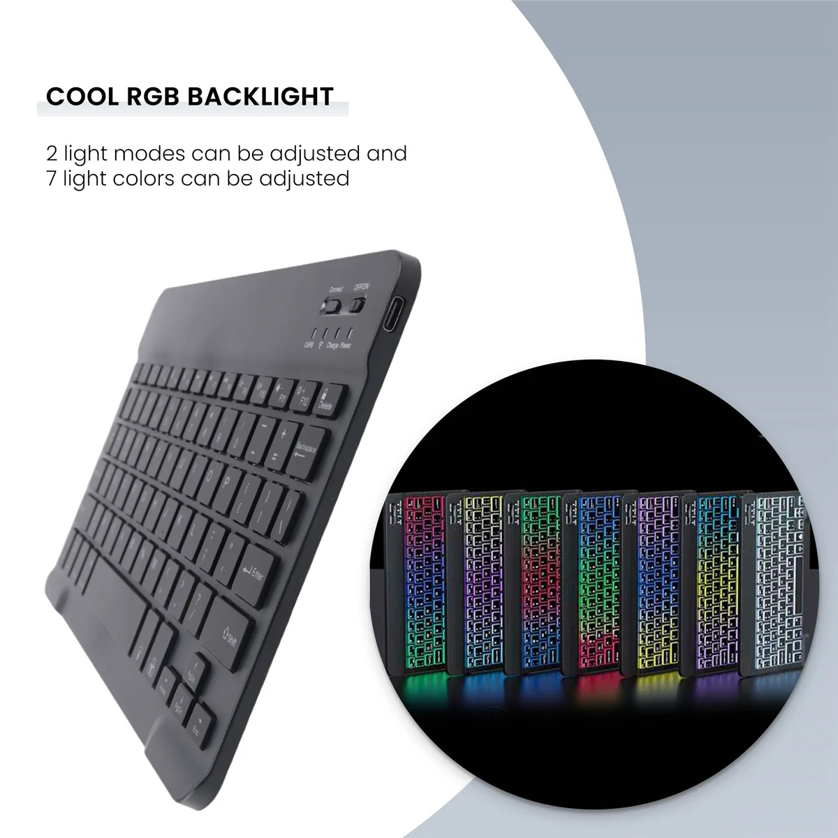 Popular 10inch Wireless Keyboard and Mouse RGB Backlit Rechargeable Bluetooth Keyboard and Mouse Combo Kit Black
Popular 10inch Wireless Keyboard and Mouse RGB Backlit Rechargeable Bluetooth Keyboard and Mouse Combo Kit Black
