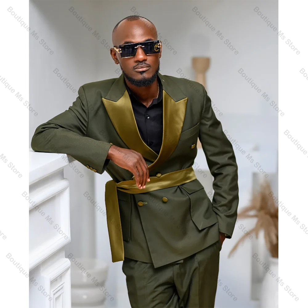Fashion Green Double Breasted Men Suit Two Pieces(Jacket+Pants) Lapel Outfits Chic Casual Party Prom Wedding Set
Fashion Green Double Breasted Men Suit Two Pieces(Jacket+Pants) Lapel Outfits Chic Casual Party Prom Wedding Set