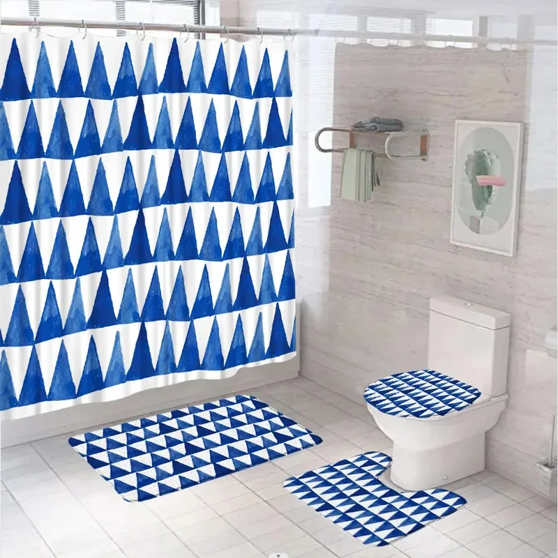 HKL22Geometric Blue Triangle Abstract Shower Curtain Sets Non Slip Rug Toilet Cover Bath Mats Tie-dye Art Bathroom Decor Acc3Lh!
HKL22Geometric Blue Triangle Abstract Shower Curtain Sets Non Slip Rug Toilet Cover Bath Mats Tie-dye Art Bathroom Decor Acc3Lh!