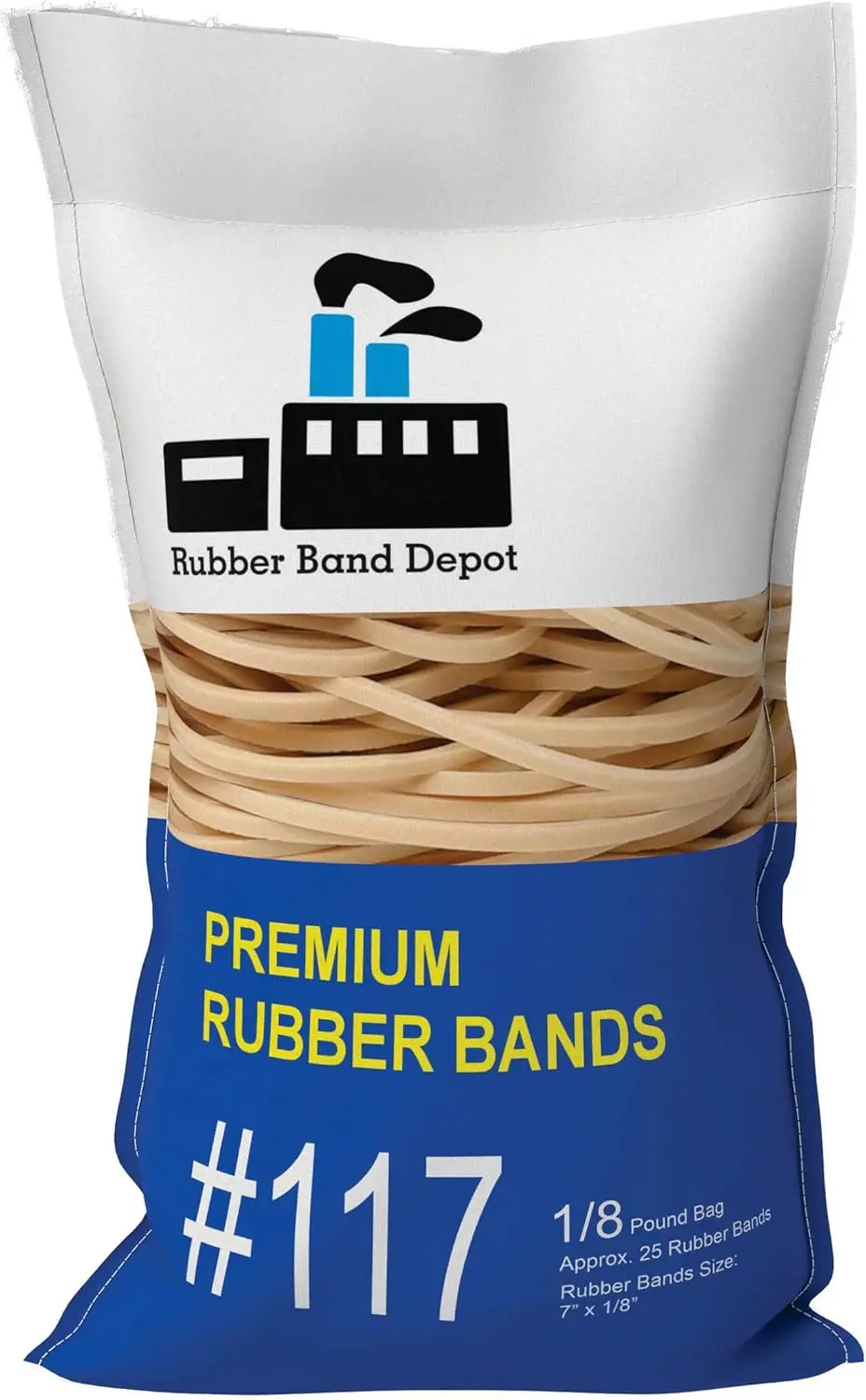 7 x 1/8 Inch Natural Rubber Bands, 25 Bands, Strong Stretch for Trash Cans
7 x 1/8 Inch Natural Rubber Bands, 25 Bands, Strong Stretch for Trash Cans