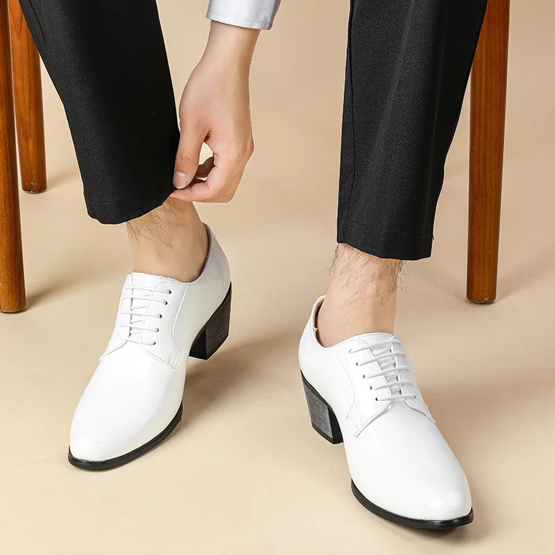 Size 38-46 Men High-heeled Dress Shoes Cuban Casual Lace-up Formal Pointed-toe Shoes Gentleman's Party Shoes Men Shoes
Size 38-46 Men High-heeled Dress Shoes Cuban Casual Lace-up Formal Pointed-toe Shoes Gentleman's Party Shoes Men Shoes