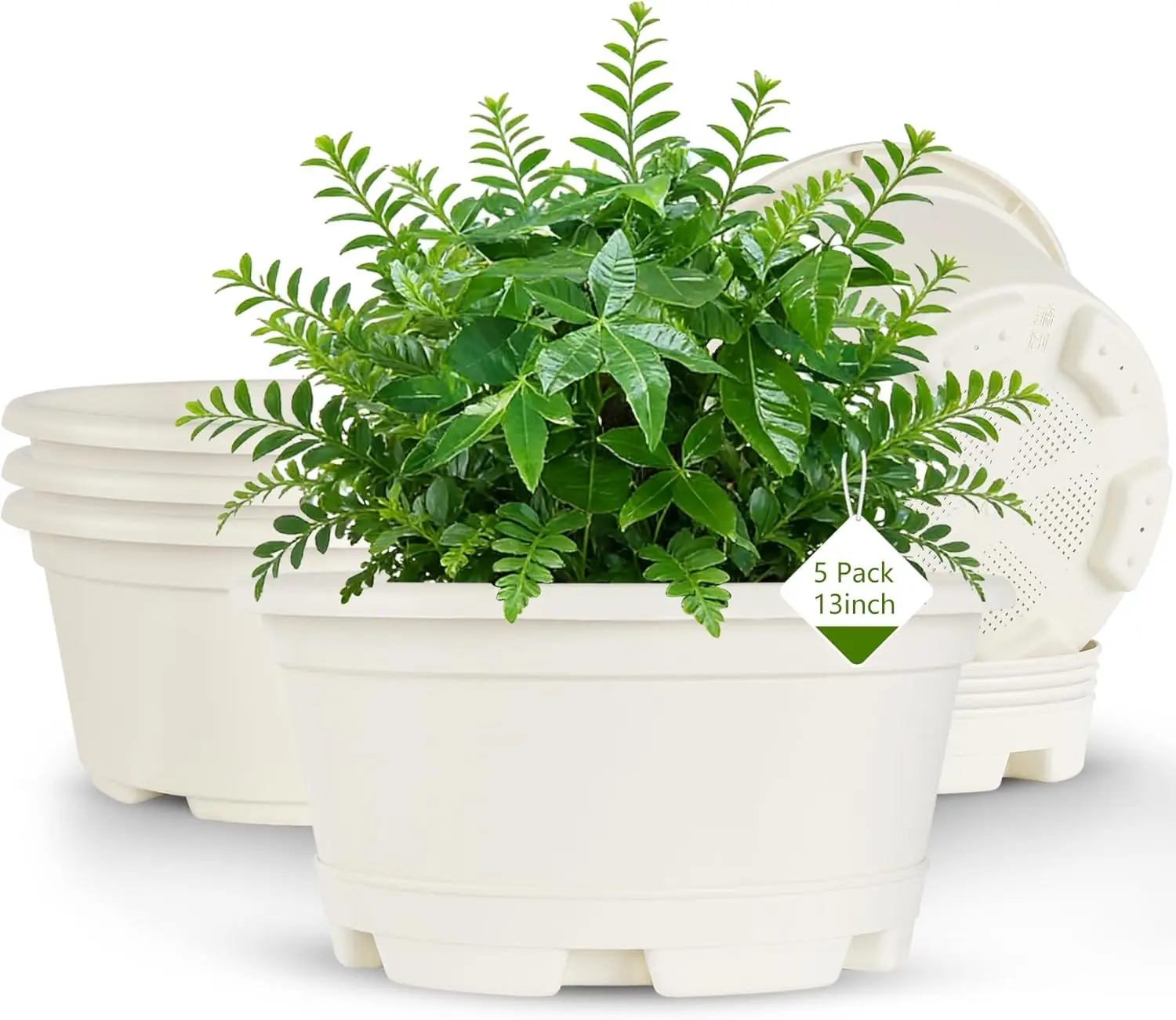 5-Pack 13 Inch Modern Decorative Garden Pots with Saucers, Large Outdoor Planters for Flowers and Plants
5-Pack 13 Inch Modern Decorative Garden Pots with Saucers, Large Outdoor Planters for Flowers and Plants
