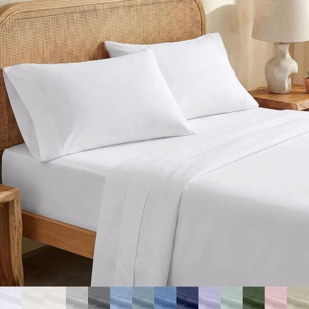 100% Organic Cotton Queen Sheet Set with Deep Pockets, Crisp Percale, Breathable & Durable Bedding - White
100% Organic Cotton Queen Sheet Set with Deep Pockets, Crisp Percale, Breathable & Durable Bedding - White