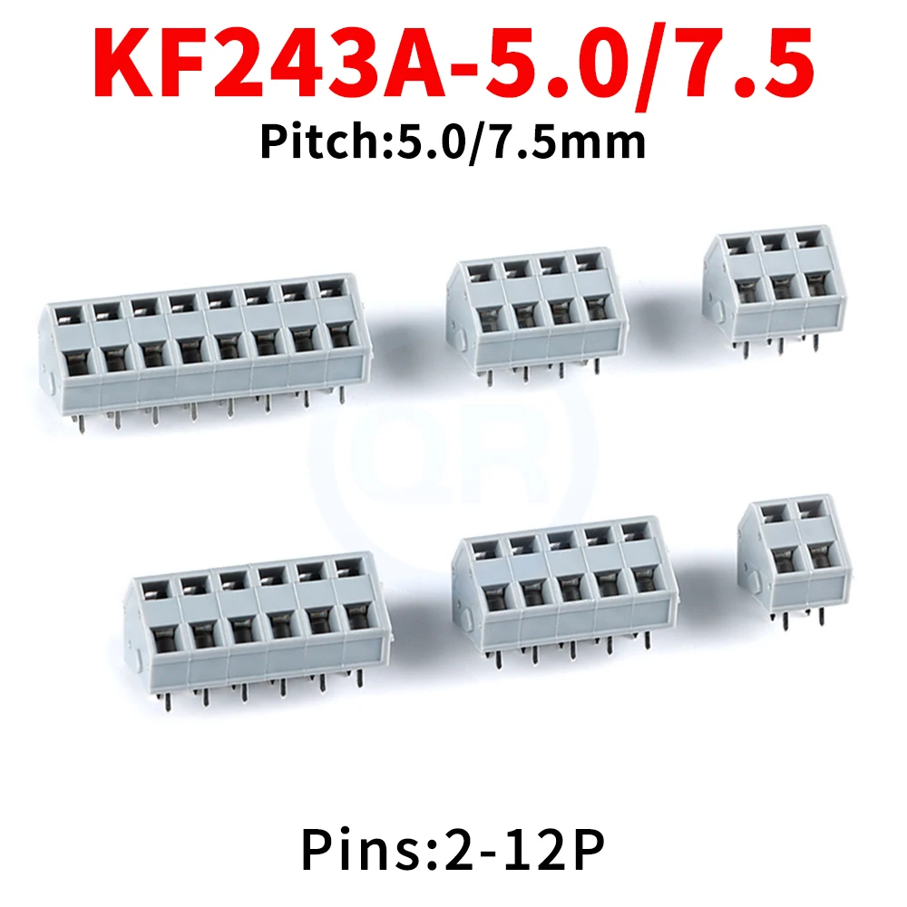 (10 pcs) KF243A 5.0MM 7.5MM PCB Grey Spring Type Terminal Block 5.0/7.5mm Pitch Double Row Straight 2-12Pin
(10 pcs) KF243A 5.0MM 7.5MM PCB Grey Spring Type Terminal Block 5.0/7.5mm Pitch Double Row Straight 2-12Pin