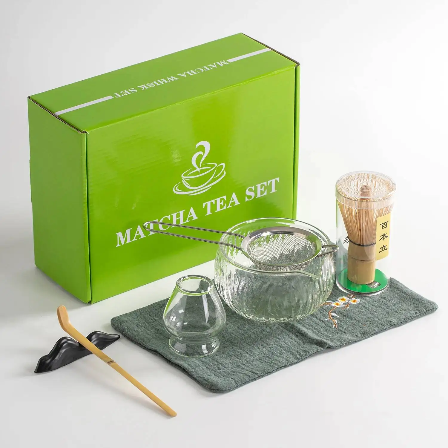 7PCS Glass Matcha Set Hammered Transparent Round Tea Bowl, Tea Whisk Holder, Bamboo Brush, Gift For Tea Ceremony Enthusiasts
7PCS Glass Matcha Set Hammered Transparent Round Tea Bowl, Tea Whisk Holder, Bamboo Brush, Gift For Tea Ceremony Enthusiasts