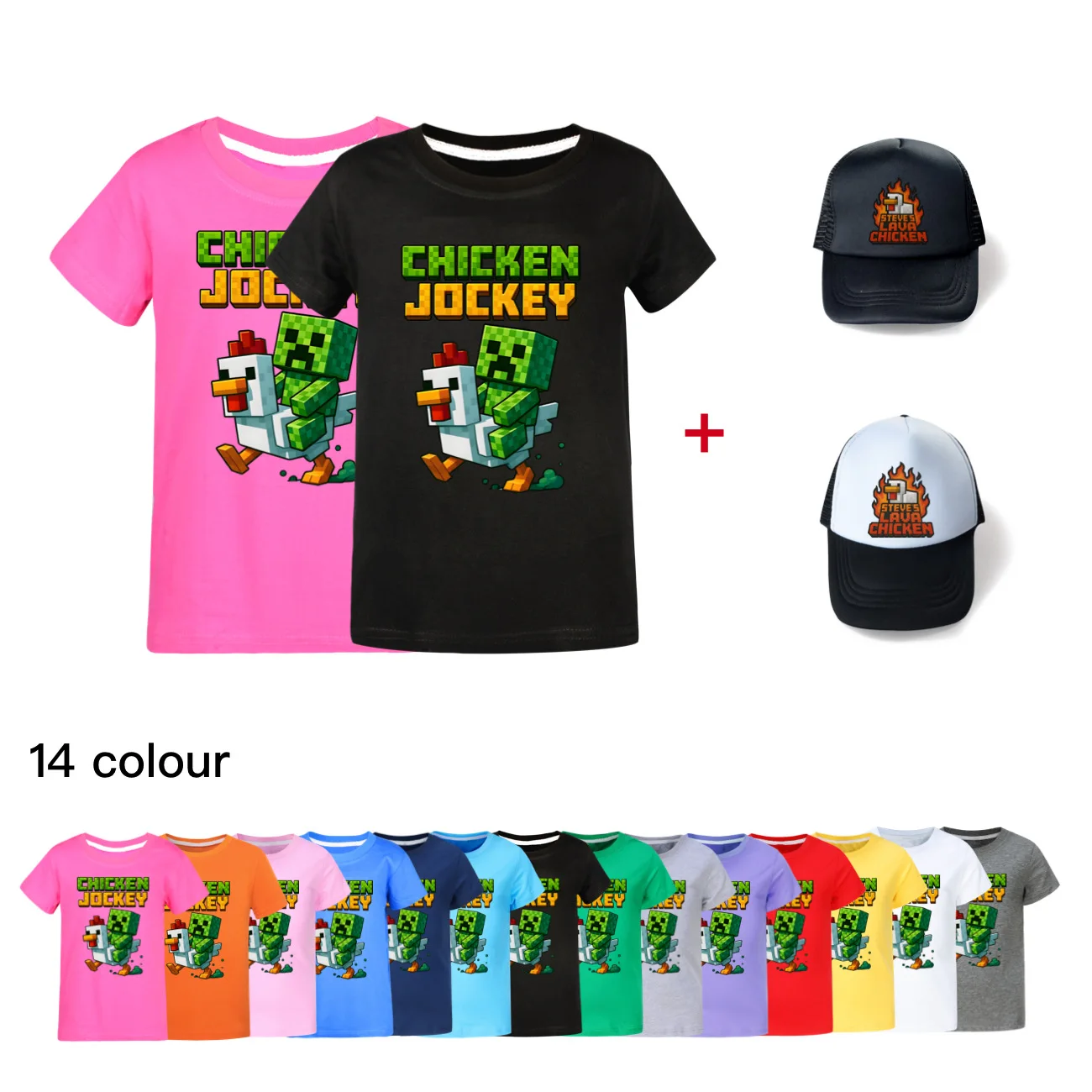 New Chicken Jockey T Shirt Children Kawaii Cartoon 3D T-shirt For Boys Girls Kids Clothing Unisex Short Sleeves+sun hat4478
New Chicken Jockey T Shirt Children Kawaii Cartoon 3D T-shirt For Boys Girls Kids Clothing Unisex Short Sleeves+sun hat4478