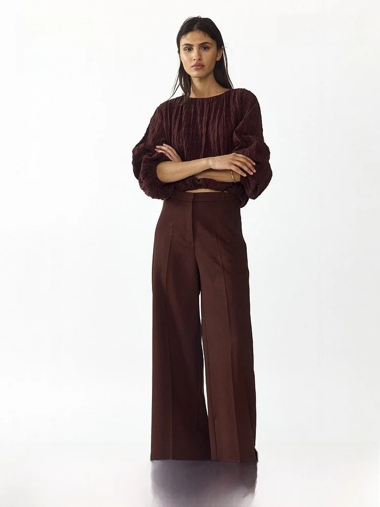 H&M Summer New Wide Leg West Pants High Waist Formal Business Women's Fashion High Quality Polyester Viscose Nylon Blend
H&M Summer New Wide Leg West Pants High Waist Formal Business Women's Fashion High Quality Polyester Viscose Nylon Blend