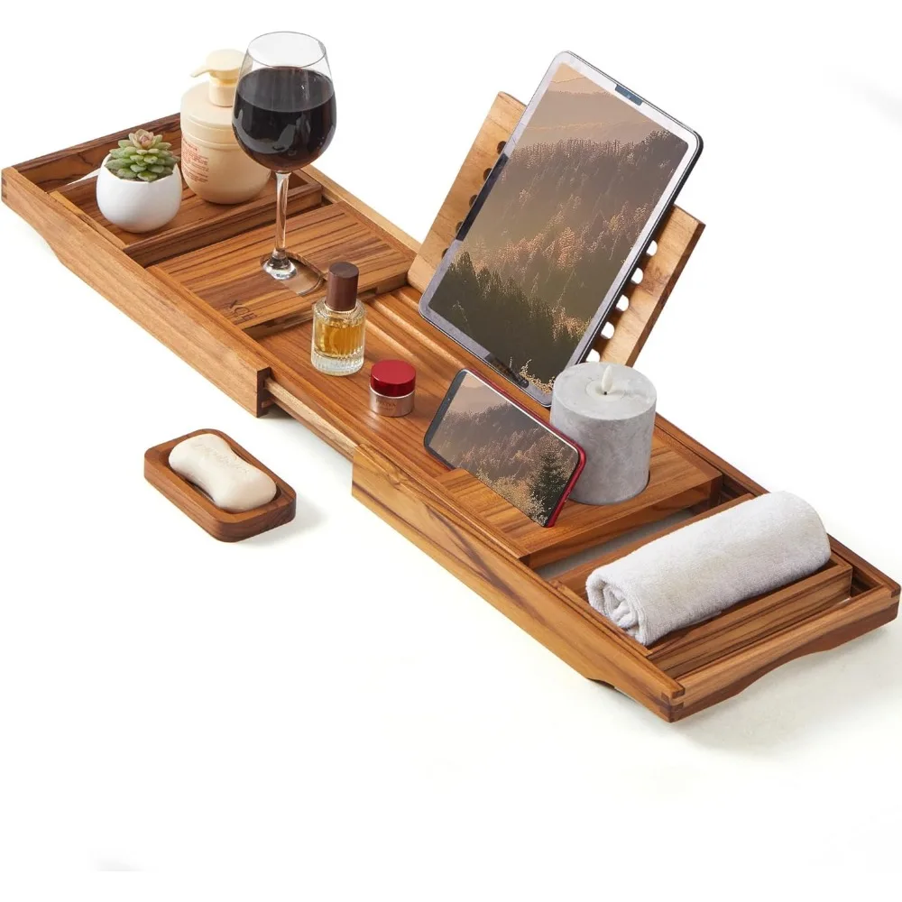 Expandable Teak Bathtub Tray with Book Stand & Soap Holder, Extends to 105cm for Couples Bathing Luxury
Expandable Teak Bathtub Tray with Book Stand & Soap Holder, Extends to 105cm for Couples Bathing Luxury