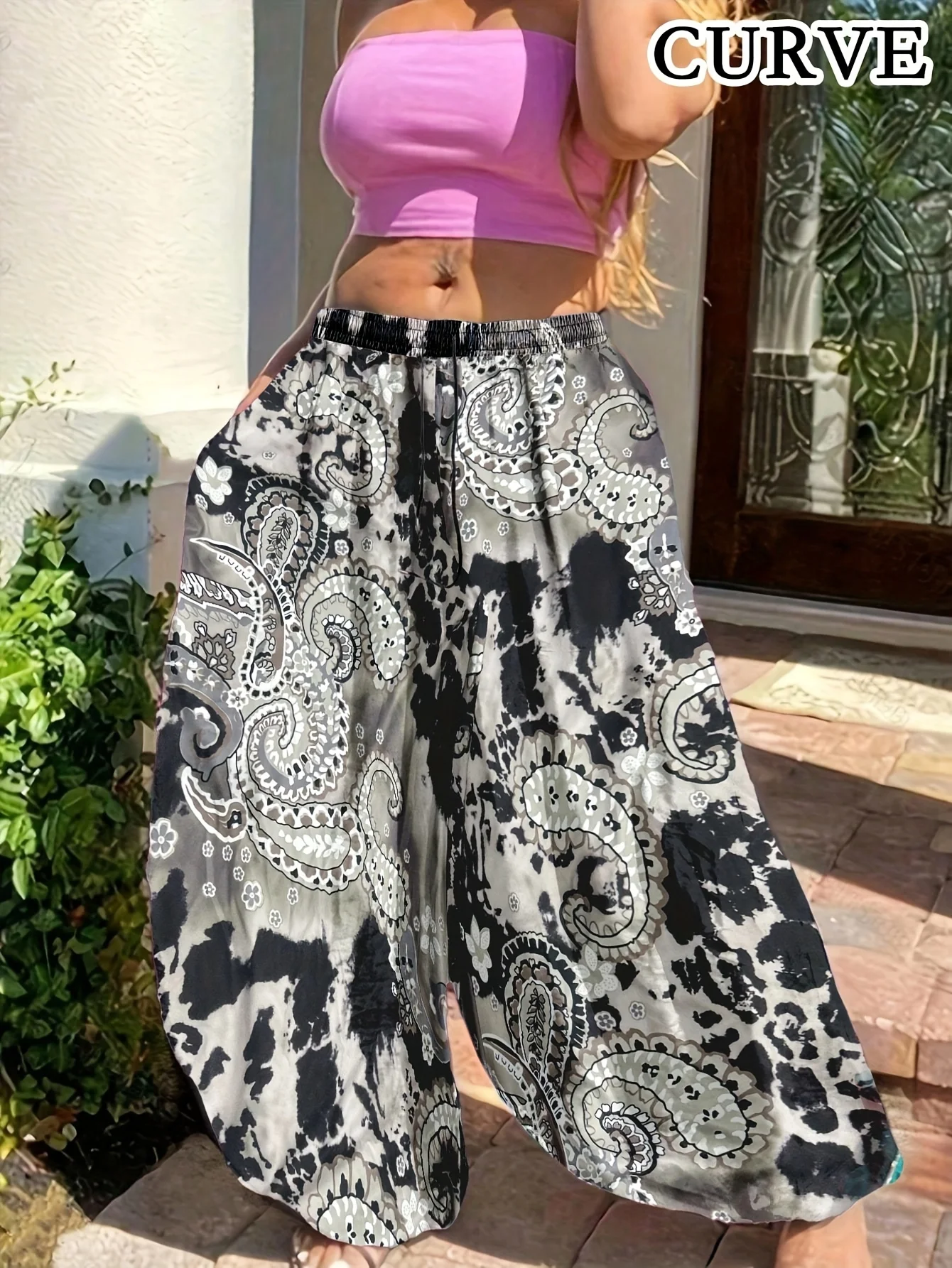 Плюс размер Новые женские модные повседневные свободные длинные брюки с высокой талией для отдыха Женские повседневные удобные широкие брюки с принтом тай-дай
Плюс размер Новые женские модные повседневные свободные длинные брюки с высокой талией для отдыха Женские повседневные удобные широкие брюки с принтом тай-дай