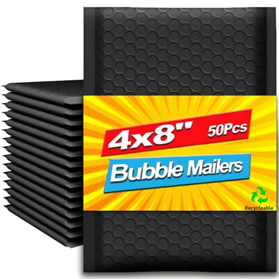 Bubble Mailers 4x8 Inches 50 Pack, Waterproof and Tear-Resistant Padded Mailers, Self-Sealing Bubble Mailers for Small Business
Bubble Mailers 4x8 Inches 50 Pack, Waterproof and Tear-Resistant Padded Mailers, Self-Sealing Bubble Mailers for Small Business