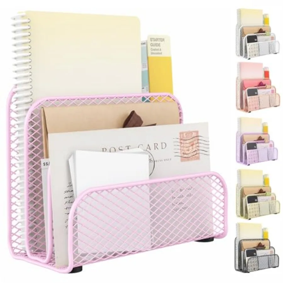 Mail Organizer Countertop, Metal File Holder with 3-Slot, Pink Desk Accessories for Women Office Pink
Mail Organizer Countertop, Metal File Holder with 3-Slot, Pink Desk Accessories for Women Office Pink