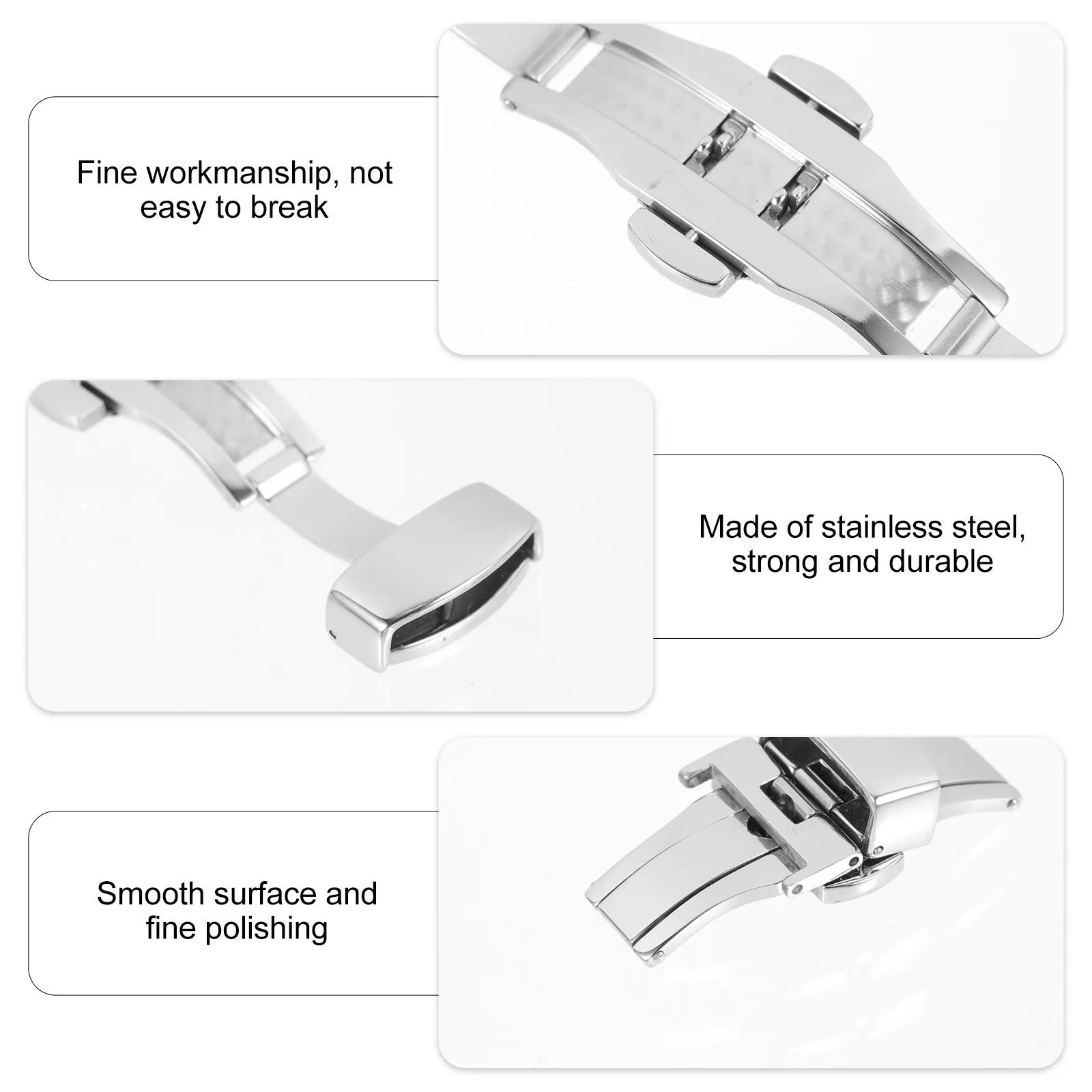 Stainless Steel Butterfly Watch Buckle Durable Replacement Clasp for Watch Strap Band Accessories Professional Design
Stainless Steel Butterfly Watch Buckle Durable Replacement Clasp for Watch Strap Band Accessories Professional Design