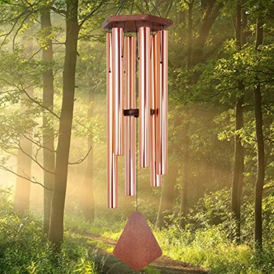 Outdoor wind chime for garden, patio, balcony and home decor; aluminum; rose gold; large deep tone, 44 inch, 6 tuned tubes, ele
Outdoor wind chime for garden, patio, balcony and home decor; aluminum; rose gold; large deep tone, 44 inch, 6 tuned tubes, ele