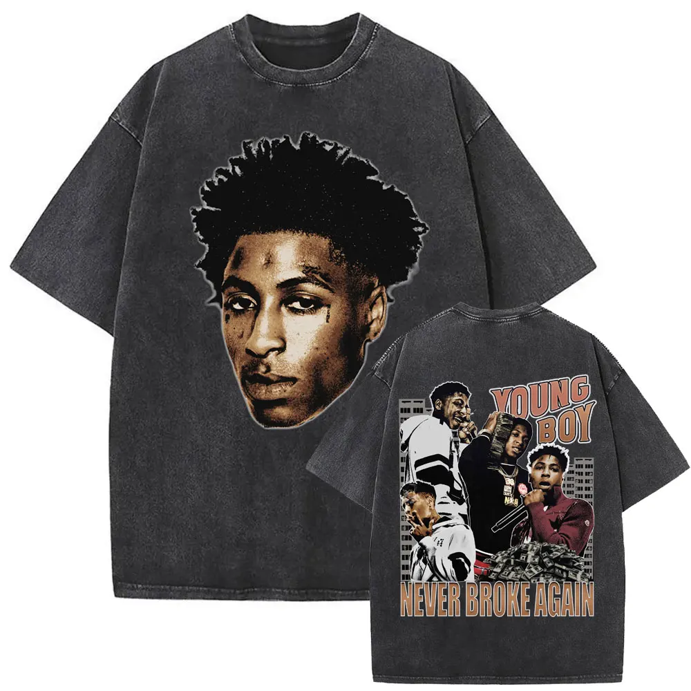 Washed Vintage Rapper YoungBoy Never Broke Again Face Graphic T-shirt Men Women Hip Hop Fashion Oversized Short Sleeve T Shirts
Washed Vintage Rapper YoungBoy Never Broke Again Face Graphic T-shirt Men Women Hip Hop Fashion Oversized Short Sleeve T Shirts