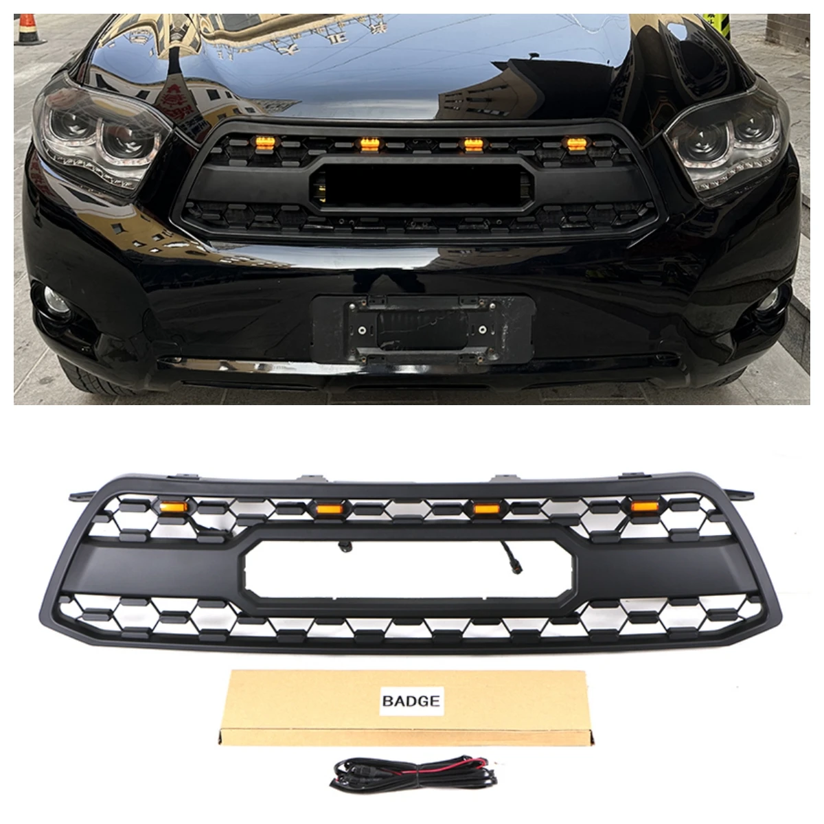 2009-2011 автозапчасти ABS черная передняя решетка автомобиля с подсветкой подходит для Toyota Highlander
2009-2011 автозапчасти ABS черная передняя решетка автомобиля с подсветкой подходит для Toyota Highlander