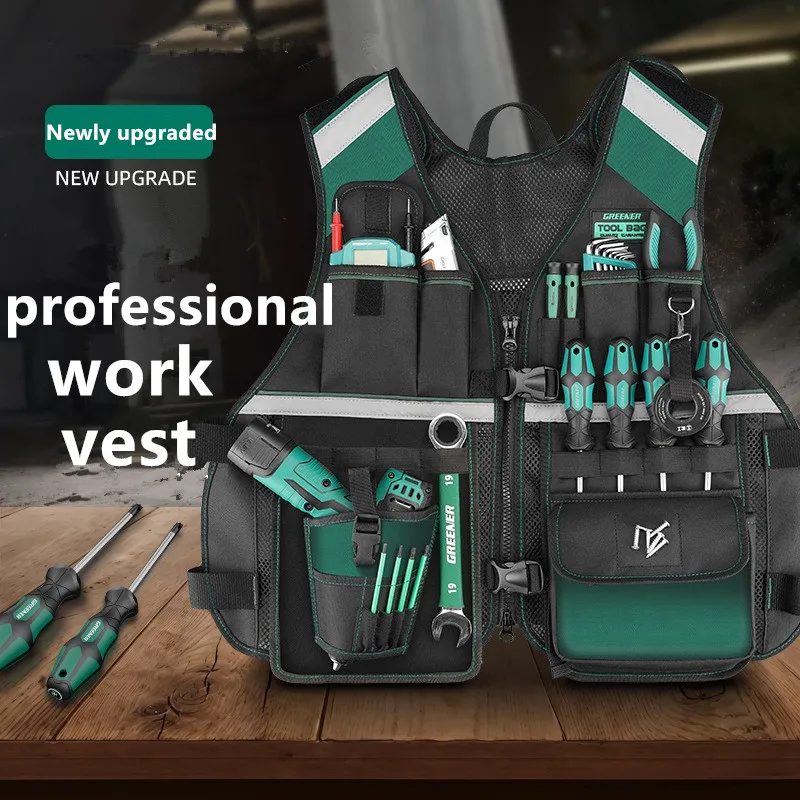 Vest style tool kit, vest electrician, carpenter, electric tool bag, labor protection and maintenance work package for construct
Vest style tool kit, vest electrician, carpenter, electric tool bag, labor protection and maintenance work package for construct