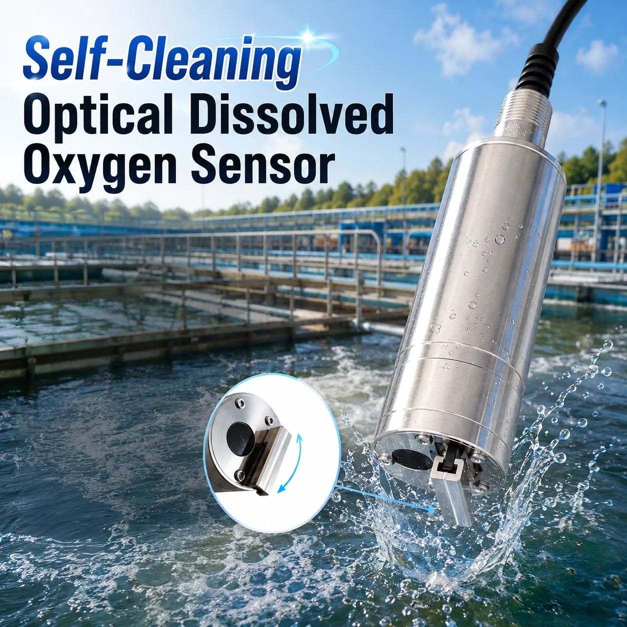 Self-Cleaning Optical Dissolved Sensor for Aquaculture and Wastewater Monitoring with RS485 Modbus Output
Self-Cleaning Optical Dissolved Sensor for Aquaculture and Wastewater Monitoring with RS485 Modbus Output
