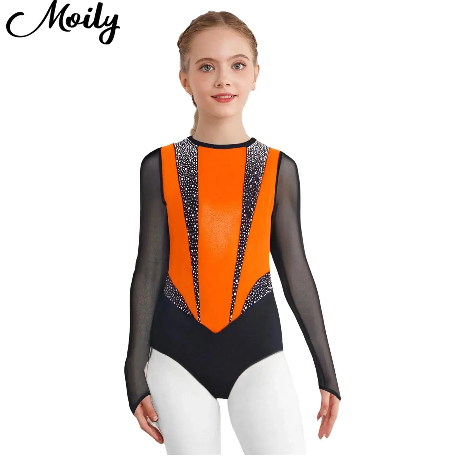 Kid Long Sleeve Ballet Tutu Gymnastics Leotard Shiny Rhinestone Sheer Mesh Bodysuit for Girl Figure Skating Dance Yoga Dancewear
Kid Long Sleeve Ballet Tutu Gymnastics Leotard Shiny Rhinestone Sheer Mesh Bodysuit for Girl Figure Skating Dance Yoga Dancewear