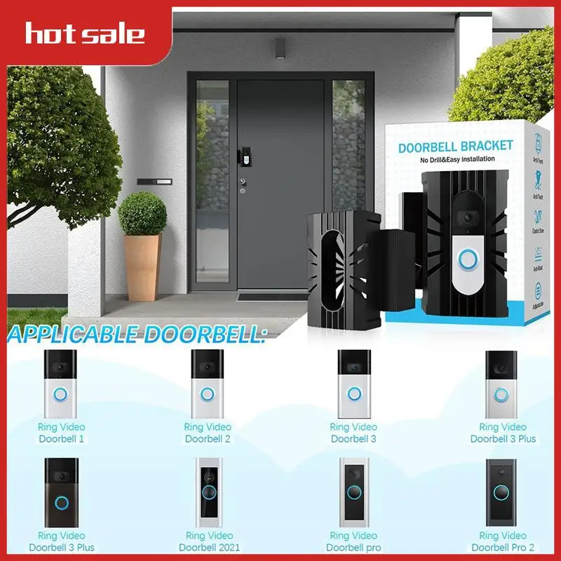 No-Drill Video Doorbell Mount Button Protect Cover Bracket Rotatable Stand Black House Apartment Office Accessories
No-Drill Video Doorbell Mount Button Protect Cover Bracket Rotatable Stand Black House Apartment Office Accessories