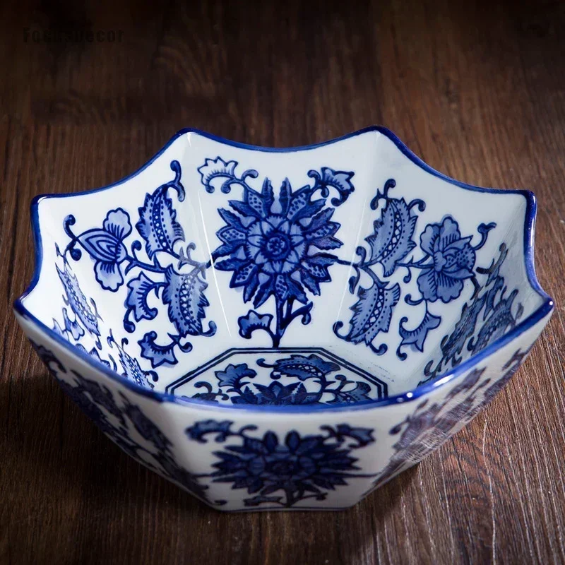 Hexagonal Snack Bowl Dessert Dish Bowl Ceramic Bowl for Fruit Octagon Hand Painted Blue and White Porcelain tray Vintage Fruit
Hexagonal Snack Bowl Dessert Dish Bowl Ceramic Bowl for Fruit Octagon Hand Painted Blue and White Porcelain tray Vintage Fruit