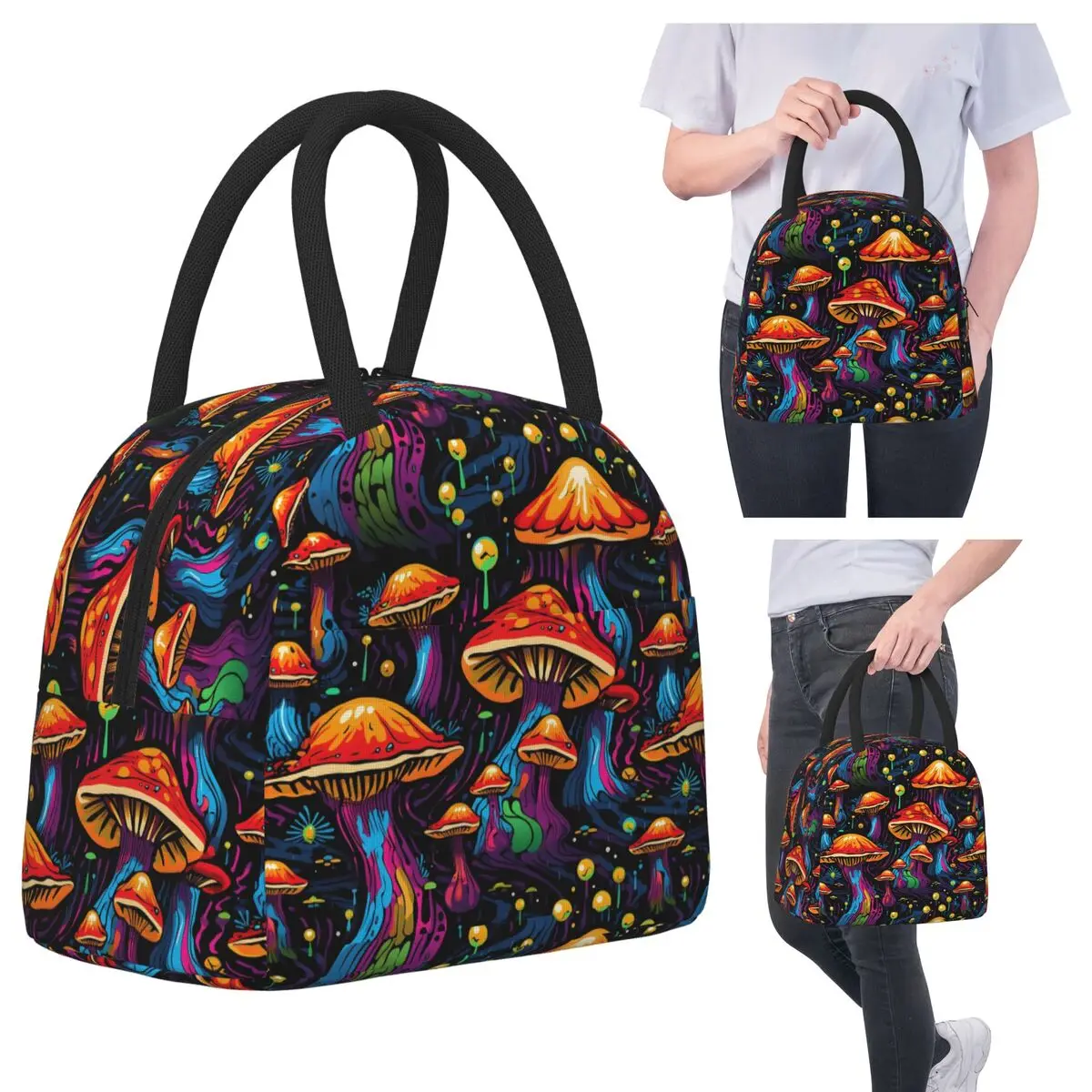 Кислотный триповый странный психоделический волнистый грибной изолированный ланч-сумка для женщин, холодильник, термосумка для еды, портативные ланч-боксы
Кислотный триповый странный психоделический волнистый грибной изолированный ланч-сумка для женщин, холодильник, термосумка для еды, портативные ланч-боксы