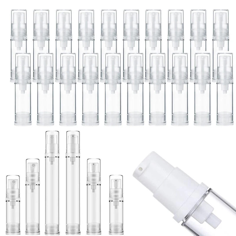 30Pcs 5ml 10ml 15ml Mini Airless Perfume Spray Bottles Plastic Vacuum Pump Bottle Refillable Travel Cosmetic Sample Containers
30Pcs 5ml 10ml 15ml Mini Airless Perfume Spray Bottles Plastic Vacuum Pump Bottle Refillable Travel Cosmetic Sample Containers