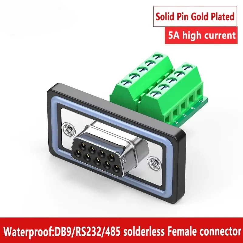 DB9 waterproof serial port solderless plug DB15 pairs of connectors DB25 plug 9 nine-pin 232 male and female connectors
DB9 waterproof serial port solderless plug DB15 pairs of connectors DB25 plug 9 nine-pin 232 male and female connectors