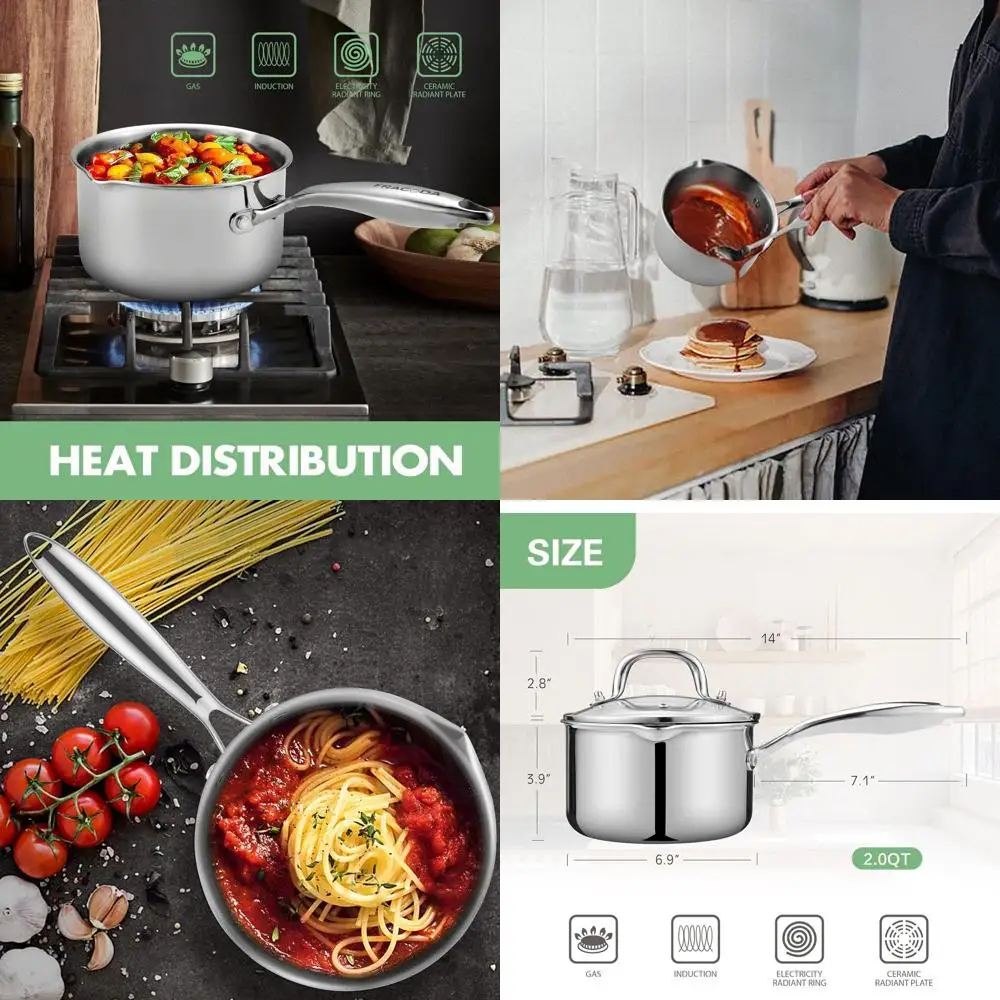 2-Quart Multi-Function Stainless Steel Saucepan with Glass Lid, Steamer, and Strainer - Sleek, Chemical-Free Cookware for Health
2-Quart Multi-Function Stainless Steel Saucepan with Glass Lid, Steamer, and Strainer - Sleek, Chemical-Free Cookware for Health