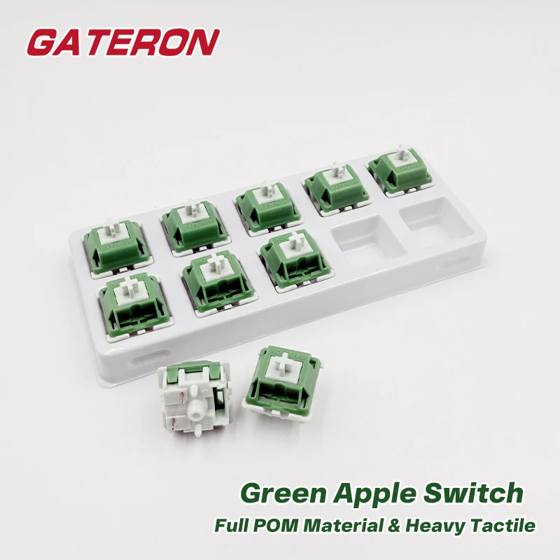 GATERON Green Apple Switch Full POM Heavy Tactile Switch Plug in 5 Pin 62g DIY Hotswap Gaming Mechanical Keyboard
GATERON Green Apple Switch Full POM Heavy Tactile Switch Plug in 5 Pin 62g DIY Hotswap Gaming Mechanical Keyboard