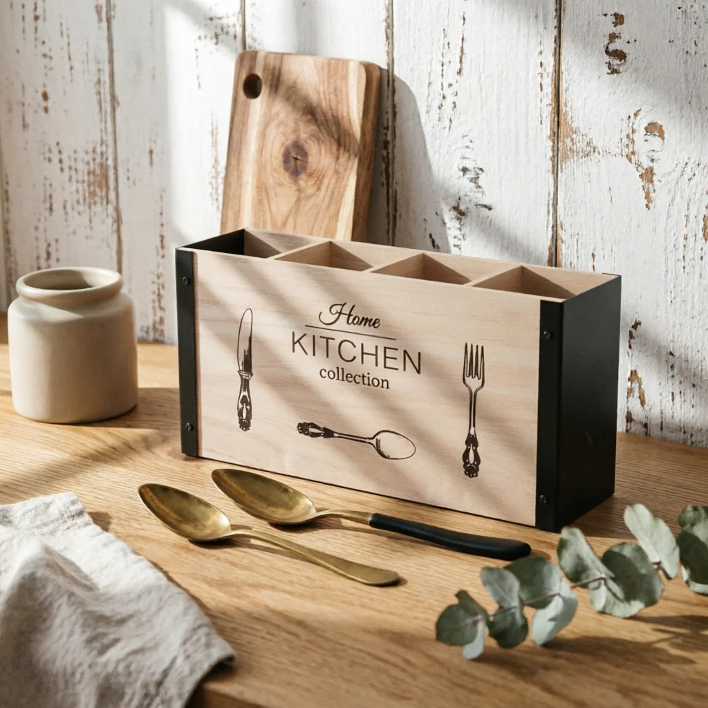 Wooden Utensil Holder Nordic Design Cutlery Storage Box Wooden Silverware Holder Easy to Organize Flatware Holder Space-Saving
Wooden Utensil Holder Nordic Design Cutlery Storage Box Wooden Silverware Holder Easy to Organize Flatware Holder Space-Saving