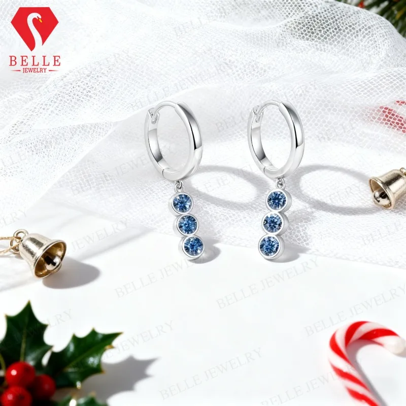 Drop Hoop Earrings 0.6CT Multicolor Moissanite Diamond with Lab Grown Ruby Sapphire Colombian S925 for Women's Fishionable Daily
Drop Hoop Earrings 0.6CT Multicolor Moissanite Diamond with Lab Grown Ruby Sapphire Colombian S925 for Women's Fishionable Daily