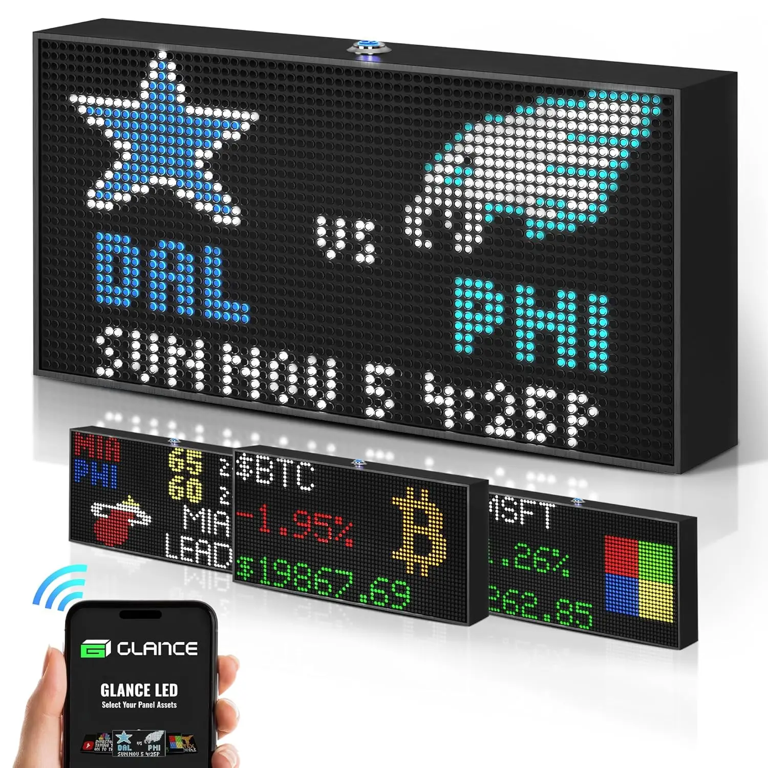 LED Display Sports Ticker, LED Display for Man Cave, Stock Market Ticker Display, Sports Score Retro Smart Pixel Display
LED Display Sports Ticker, LED Display for Man Cave, Stock Market Ticker Display, Sports Score Retro Smart Pixel Display