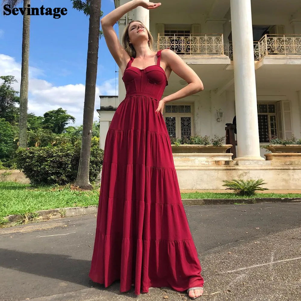 Sevintage A Line Burgundy Formal Prom Dress Tiered Skirt Long Evening Dresses With Boning Sashes Prom Gowns Wedding Party Gown
Sevintage A Line Burgundy Formal Prom Dress Tiered Skirt Long Evening Dresses With Boning Sashes Prom Gowns Wedding Party Gown