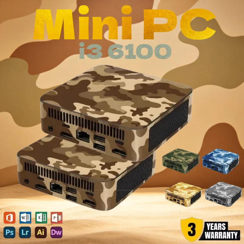 Mini PC Camouflage Colors Large Storage 2026 Mini Desktop i3 6100 16GB RAM 1TB 2TB SSD 4K HD BT5.2 WiFi6 Home Study PC
Mini PC Camouflage Colors Large Storage 2026 Mini Desktop i3 6100 16GB RAM 1TB 2TB SSD 4K HD BT5.2 WiFi6 Home Study PC