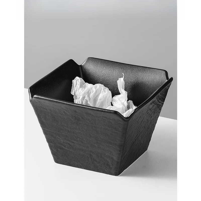 Black White Ceramic Square Desktop Trash Can Living Room Coffee Table Dining Table Creative Storage Bucket Home Use
Black White Ceramic Square Desktop Trash Can Living Room Coffee Table Dining Table Creative Storage Bucket Home Use