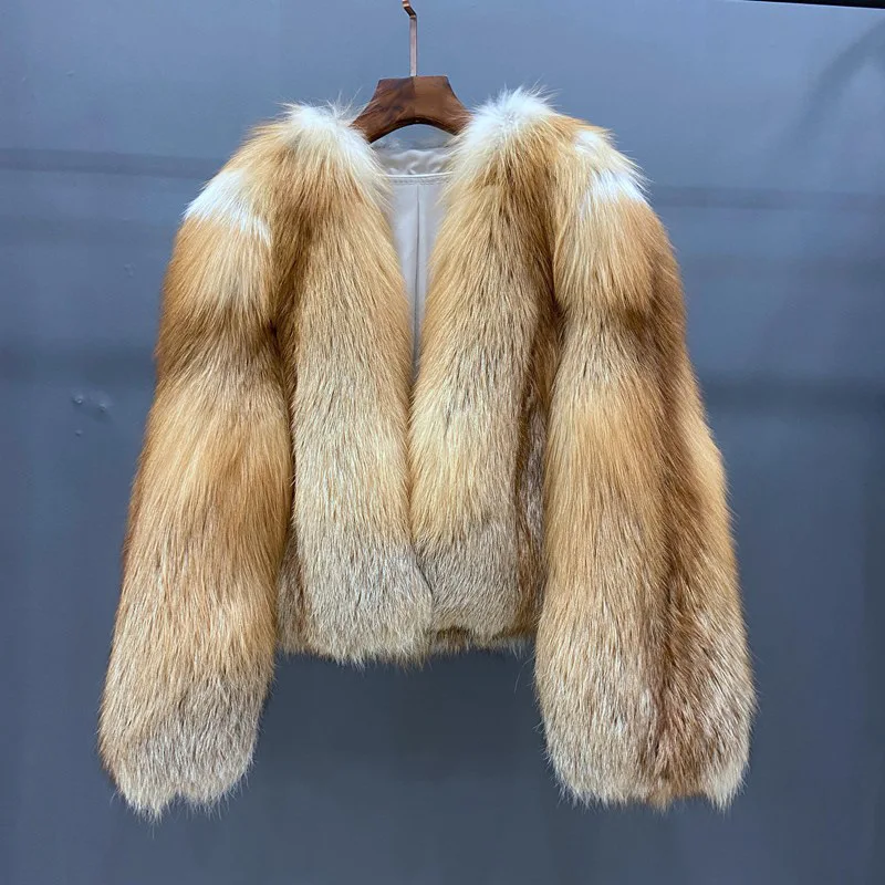 Women's Whole Red Fox Fur Coat European American Style Luxury Elegant Tailored Fit Outerwear in Rich Colors Jacket Natural
Women's Whole Red Fox Fur Coat European American Style Luxury Elegant Tailored Fit Outerwear in Rich Colors Jacket Natural