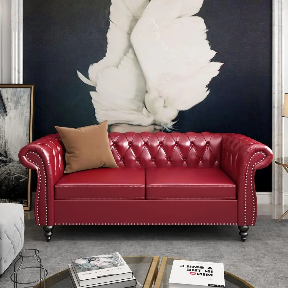 Leather 2-Seater Loveseat with Rolled Arms for Living Room, Bedroom, or Office
Leather 2-Seater Loveseat with Rolled Arms for Living Room, Bedroom, or Office
