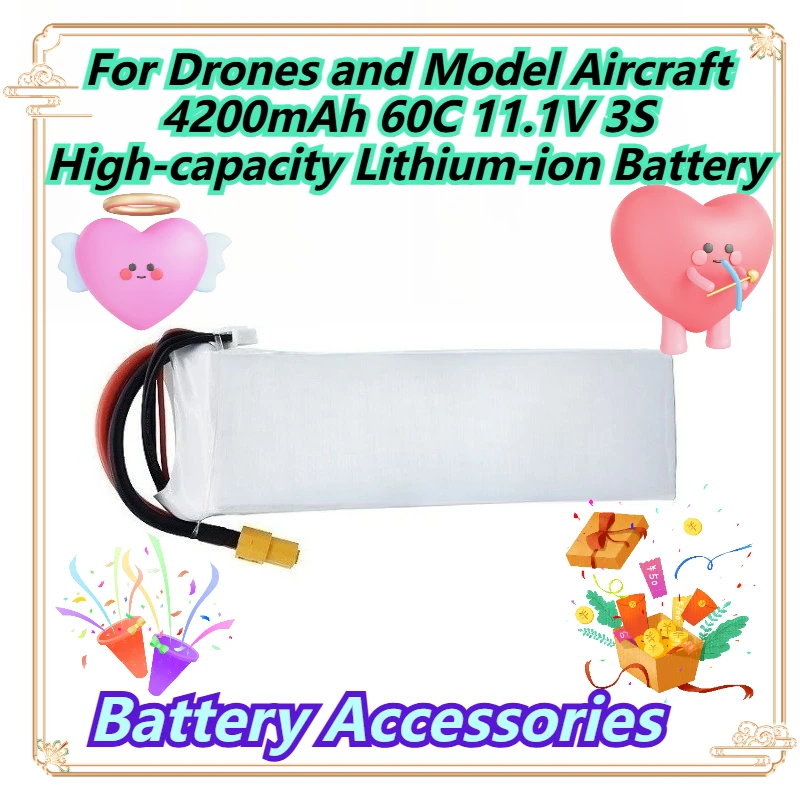 Battery Accessories For Drones and Model Aircraft 4200mAh 60C 11.1V 3S High-capacity Lithium-ion Battery
Battery Accessories For Drones and Model Aircraft 4200mAh 60C 11.1V 3S High-capacity Lithium-ion Battery
