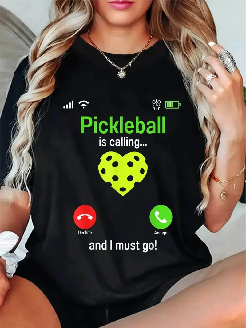 Women's "Pickleball Makes Me Happy You Not So Much" Graphic T-Shirt Casual Tee with Humorous Pickle Round Neck Short Sleeve Top
Women's "Pickleball Makes Me Happy You Not So Much" Graphic T-Shirt Casual Tee with Humorous Pickle Round Neck Short Sleeve Top
