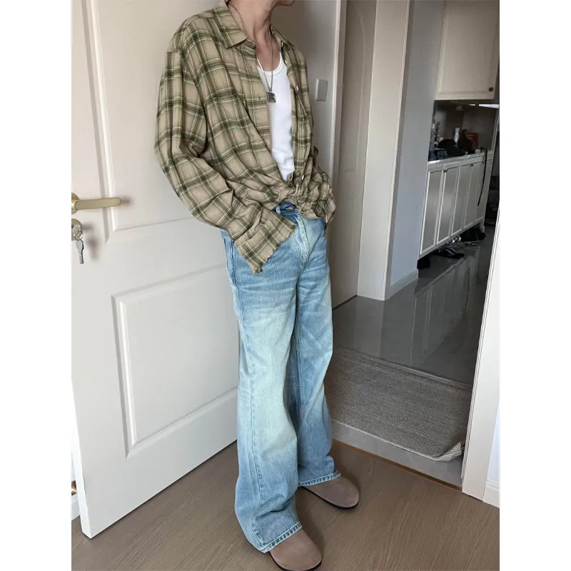 Ice Blue Wide Leg Men's Jeans Loose Straight Fit Slimming Bell Bot American Retro CleanFit Trousers Youth Faion Denim
Ice Blue Wide Leg Men's Jeans Loose Straight Fit Slimming Bell Bot American Retro CleanFit Trousers Youth Faion Denim