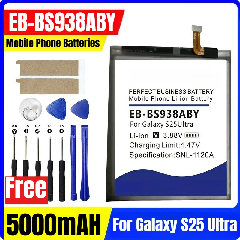5000mAH EB-BS938ABY Mobile Phone Batteries for Galaxy S25 Ultra S938B S938N S938W S938U S938Q S938D S938J SCG32
5000mAH EB-BS938ABY Mobile Phone Batteries for Galaxy S25 Ultra S938B S938N S938W S938U S938Q S938D S938J SCG32